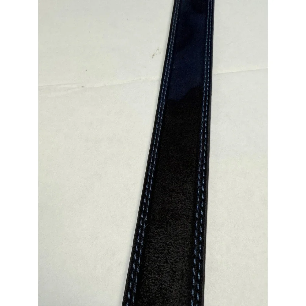 Fullerton Mens Blue Suede Leather Belt Full Grain Size 38 Preppy Coastal Office